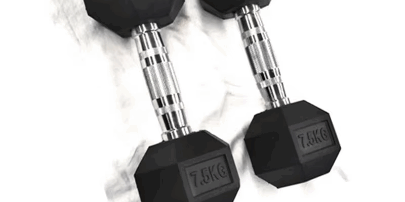 1kg–40kg Rubber Hex Dumbbells for Home Gym Bodybuilding (4) Rubber hex dumbbells with iron core
