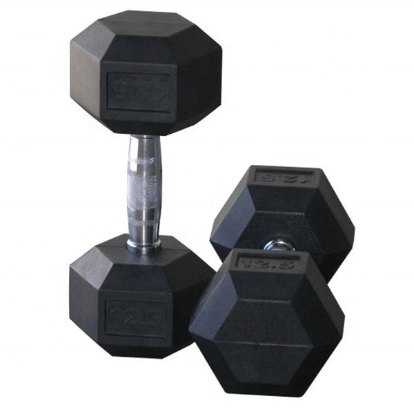 2.5kg–20kg Rubber Hex Dumbbell Set for Strength Training (1) hex dumbbell set for gym training