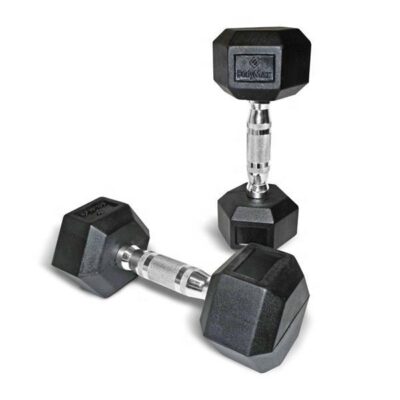 Durable rubber hex dumbbells set for fitness