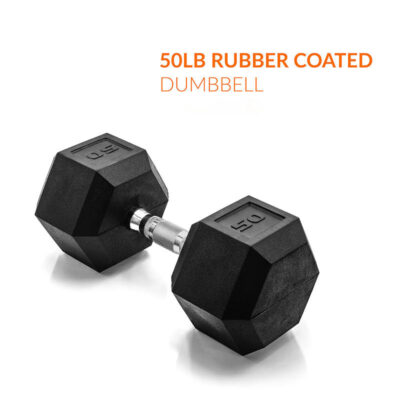 50LB rubber hex dumbbell with custom logo