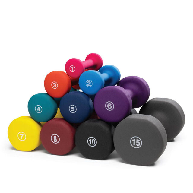 Custom Neoprene Dumbbells for Fitness Training and Core Strength (4) Custom neoprene hex dumbbells for core