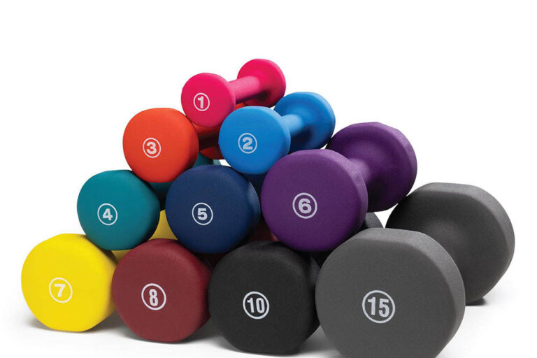 Custom neoprene hex dumbbells for core