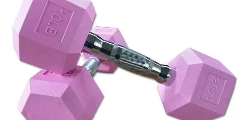 hexagonal rubber dumbbells for home fitness