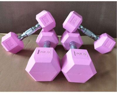 hexagonal rubber dumbbells for home fitness