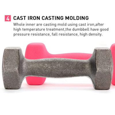 Hex neoprene dumbbell set with rack