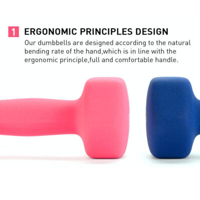 Hex neoprene dumbbell set with rack