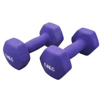 hexagonal neoprene dumbbells set for gym