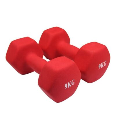 hexagonal neoprene dumbbells set for gym