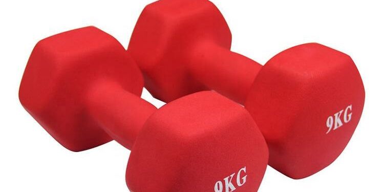 New Trend Hexagonal Neoprene Dumbbells Set for Gym Training (5) hexagonal neoprene dumbbells set for gym