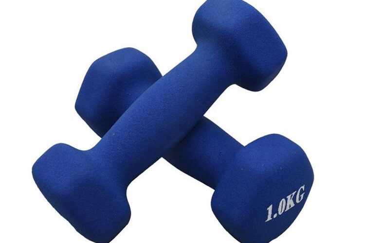 hexagonal neoprene dumbbells set for gym