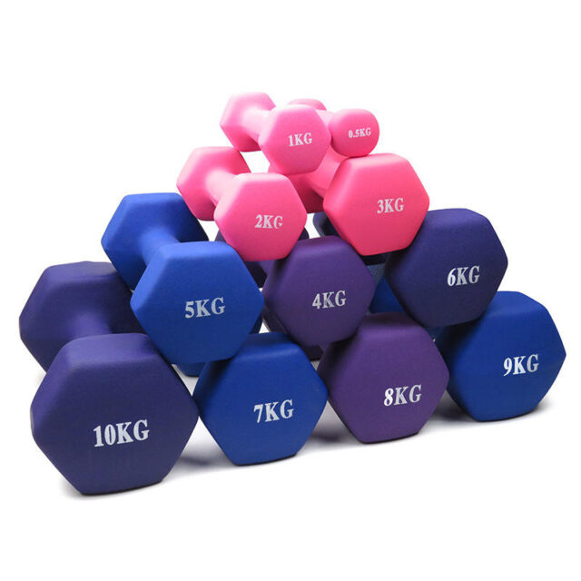 hex dumbbell with custom logo