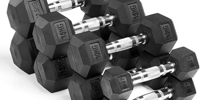 wholesale rubber hex dumbbell