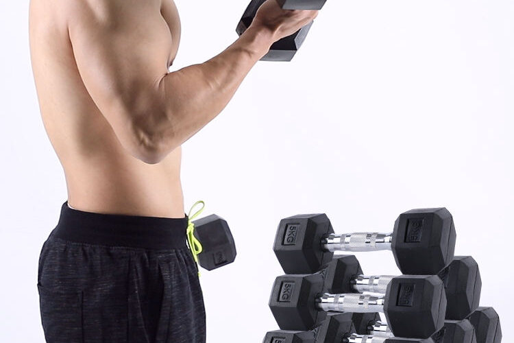 wholesale rubber hex dumbbell