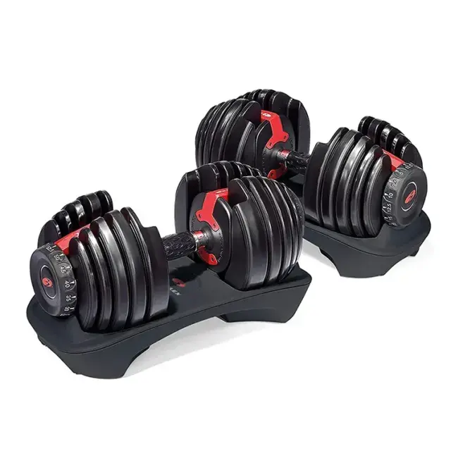 Wholesale Custom 90lb Steel Adjustable Dumbbells for Gym Training (6) adjustable dumbbells for gyms
