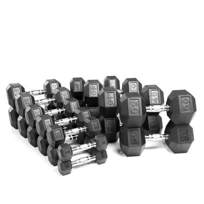 Wholesale rubber hex dumbbells set