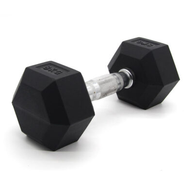 rubber hex dumbbells black gym weights