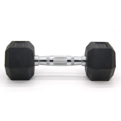 rubber hex dumbbells black gym weights