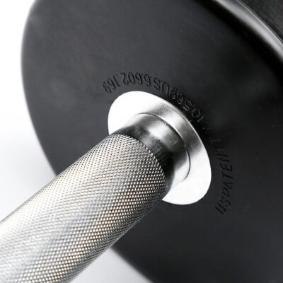 Black PU Round Cast Iron Dumbbell Set