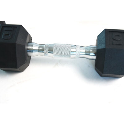 Black Rubber Hexagonal Dumbbells for Gym 