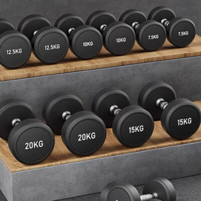 Round Urethane Rubber Dumbbells for Gym