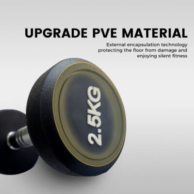 Round Urethane Rubber Dumbbells for Gym