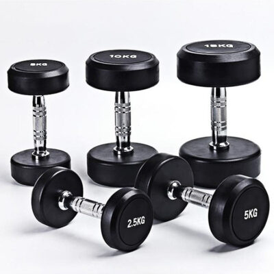Round Urethane Rubber Dumbbells for Gym
