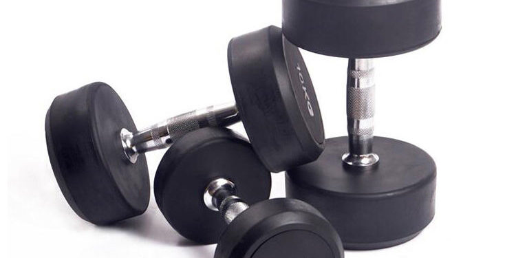 Round Rubber Adjustable Dumbbells 10KG Weightlifting Set (5) 10KG Round Rubber Adjustable Dumbbell Set