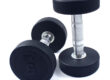 Round Rubber Coated Dumbbells Set