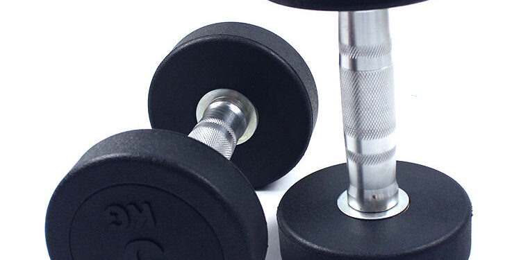 Round Rubber Coated Dumbbells Set