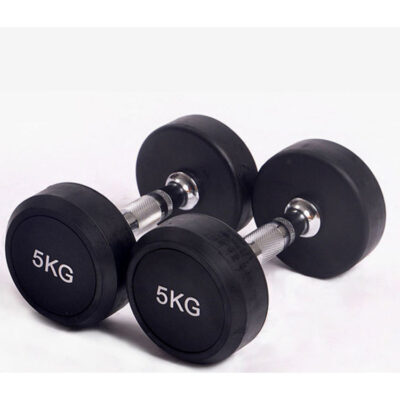 Round Rubber Coated Dumbbells Set