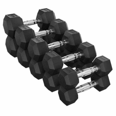Rubber Coated Hex Dumbbells for Gym